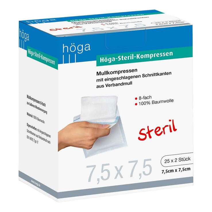Höga Steril Kompressen 7,5x7,5cm 8fach, 25X2 St