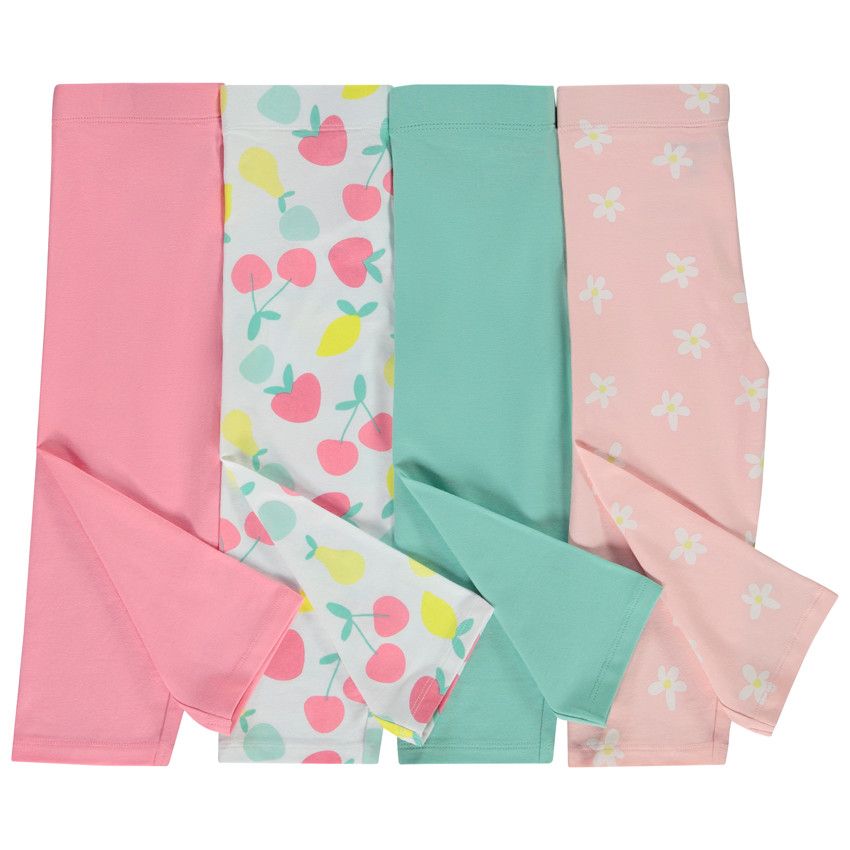 Lot de 4 leggings fantaisie pour fille - Blanc