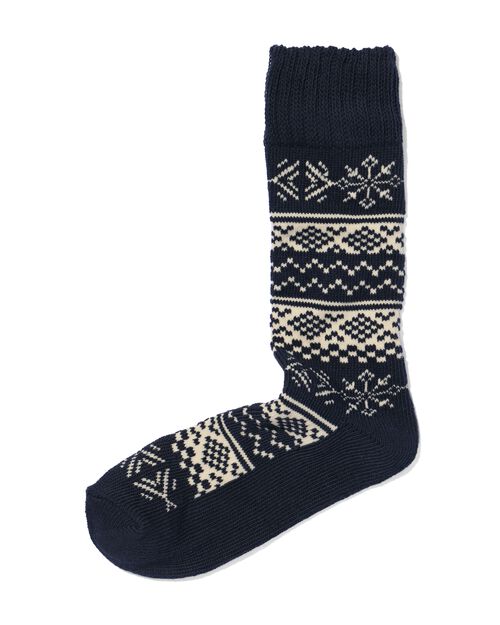 chaussettes imprimé nordique  bleu foncé