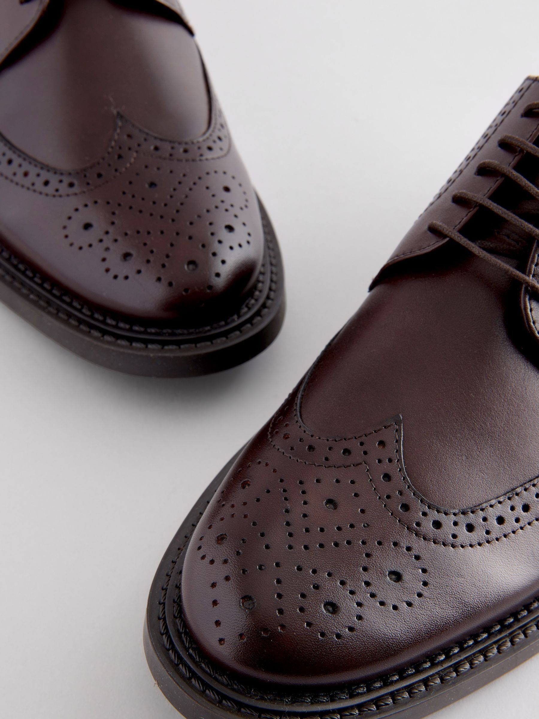 Bruin - Leren brogue-schoenen