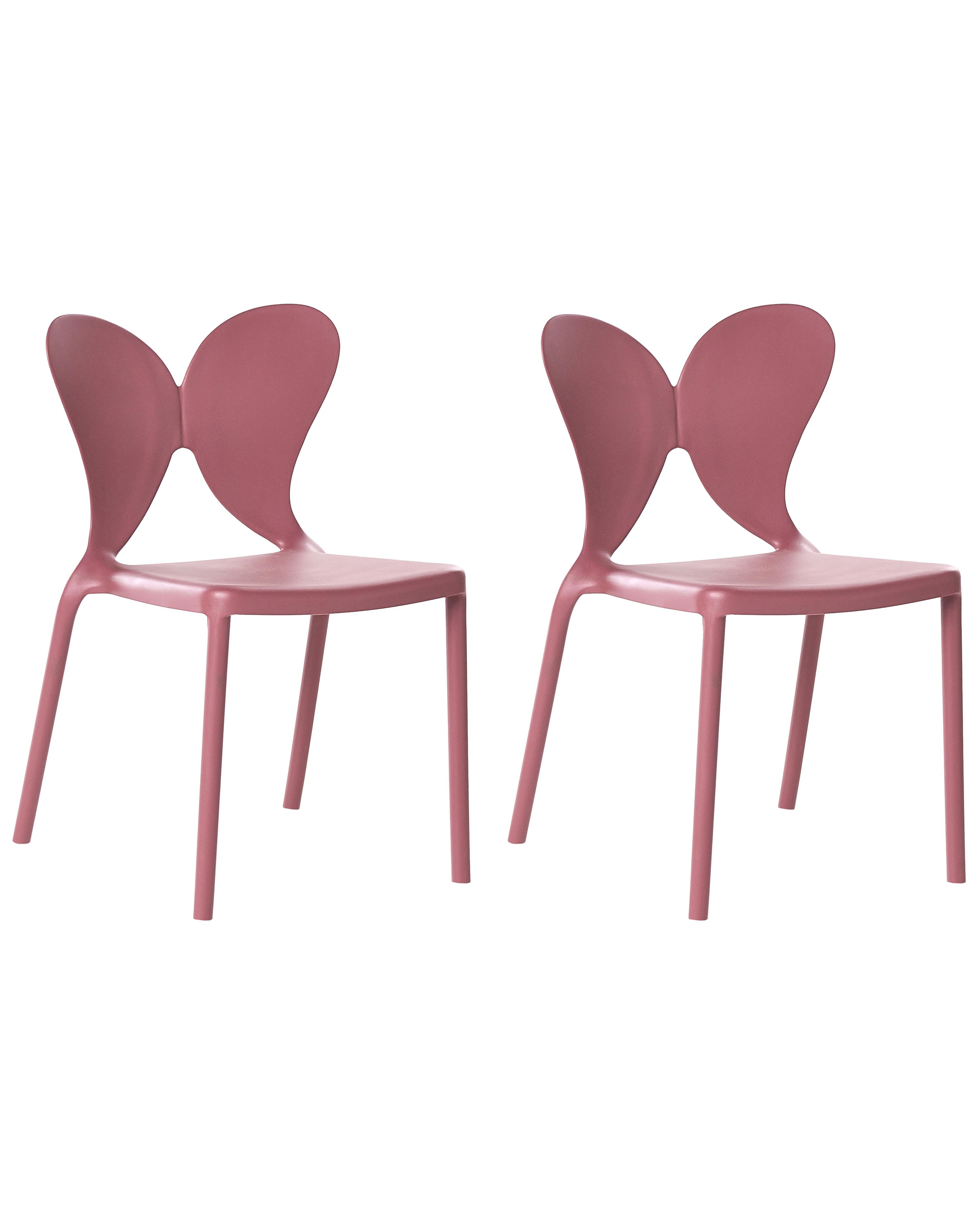 Set van 2 tuinstoelen LARISSA stapelbaar Roze