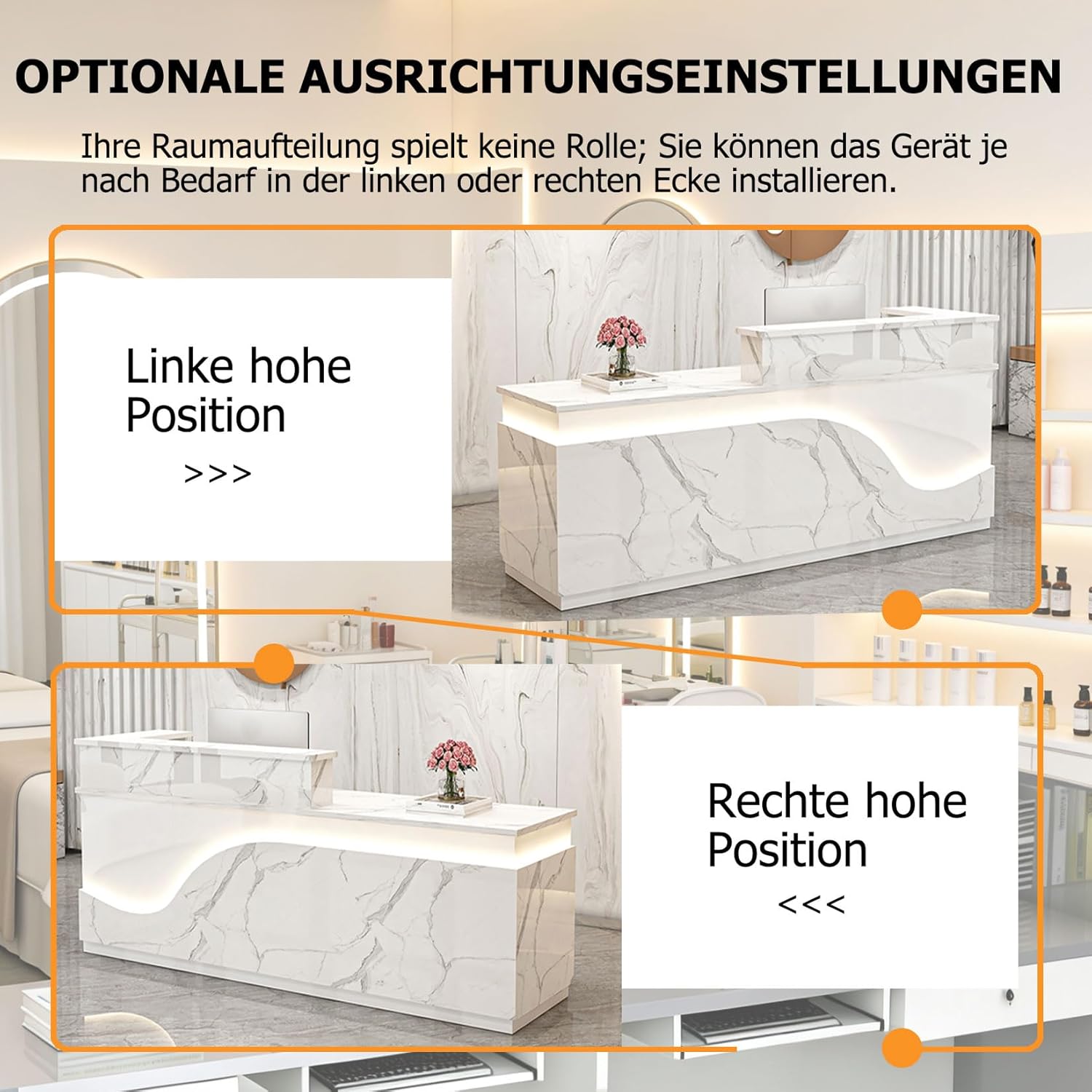 Empfangstisch,Empfangstheke Rezeption,Reception Desk Salon,Empfangstresen Holz,mit Abschließbarer Schublade Tastaturablage,für Firmenhallen Hotelrezeptionen 160×60×100cm