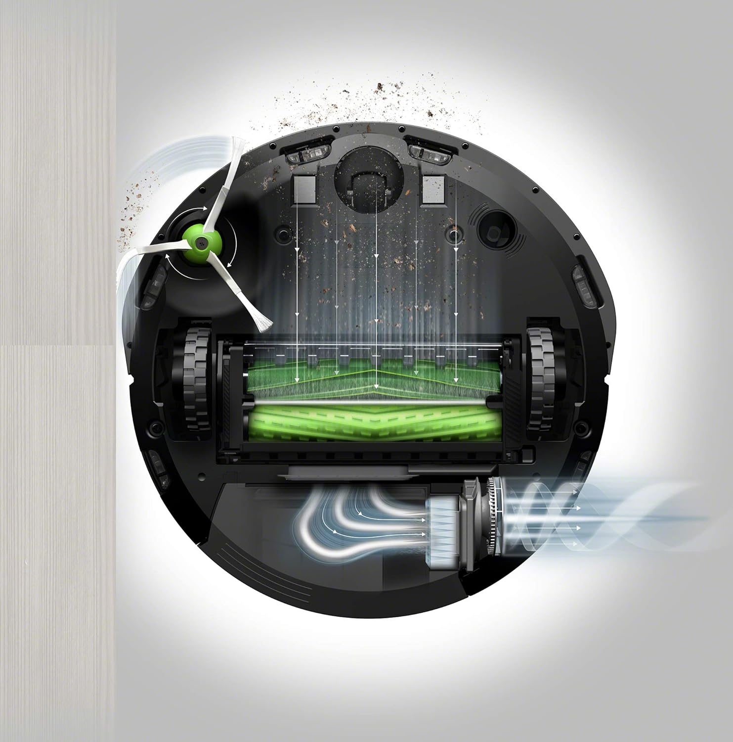iRobot Roomba i7+ (i7556) Saugroboter, automatische Absaugstation, intelligente Raumerfassung, Zeitplanreinigung, 2 Multibodenbürsten, WLAN Staubsauger Roboter, App-Steuerung, Ideal für Tierhaare