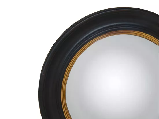 Miroir sorcière en bois de paulownia - D. 66 cm - Noir et doré effet laiton - FRANKLIN