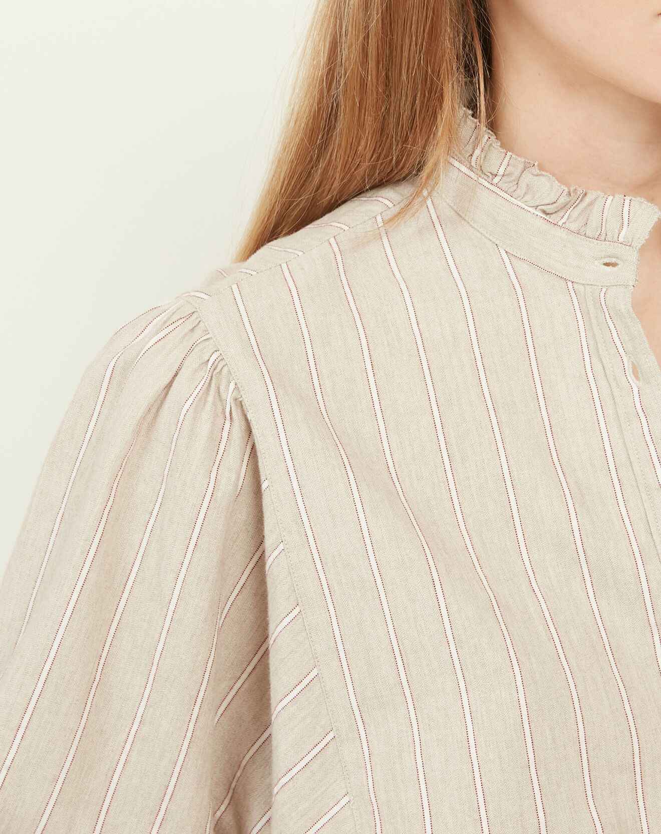 Hartford Blouse Hyper beige/rouge