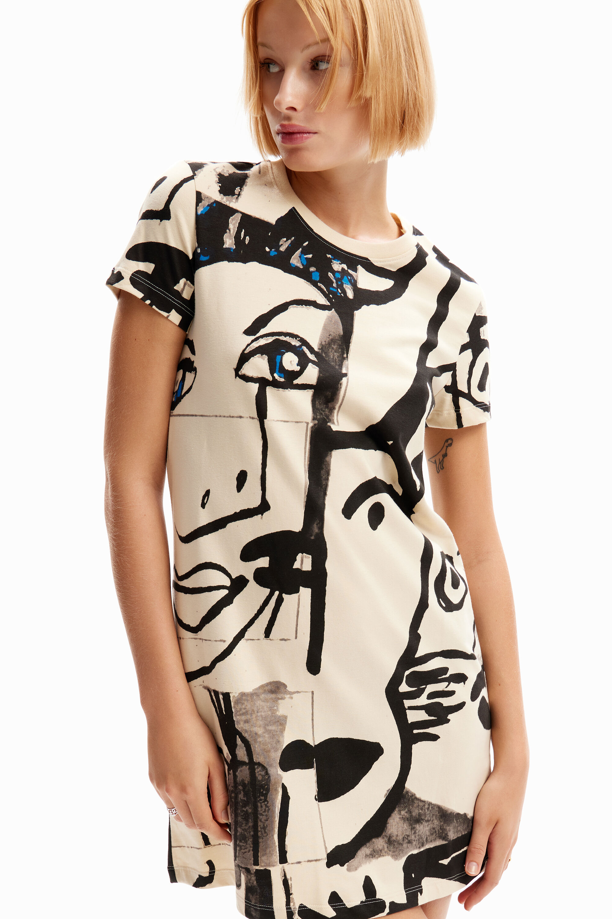 vestido camiseta mini rostos