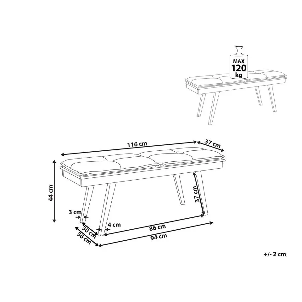 EXTON - Bankje - Donkere houtkleur - MDF