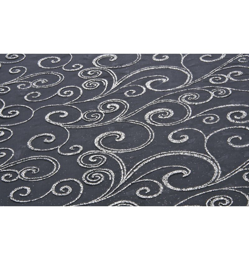 Zwarte Tafelloper Glitters 5M 36cm