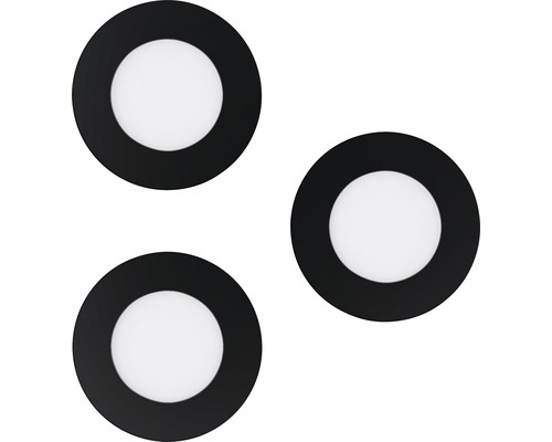 LED Smart Light Inbouwspotset, Dimbaar, IP44, 2,8W, 360 lm CCT, Ø 8,5/7,5 cm, Zwart, 230V, 3 Stuks - Compatibel met SMART HOME van hornbach