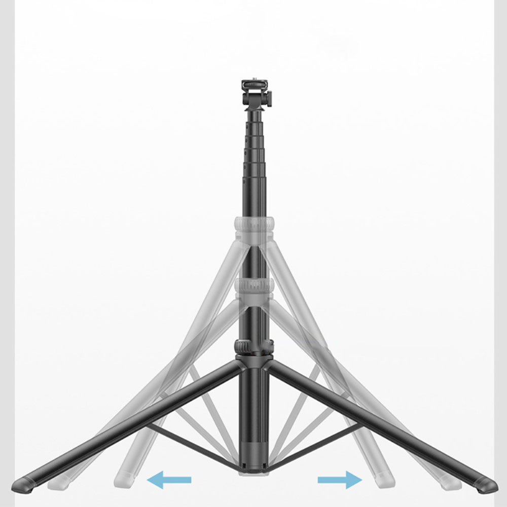 (41-205cm) 360° Verstellbarer Teleskop Ständer Tripod Stativ mit Smartphone Halterung / 1/4