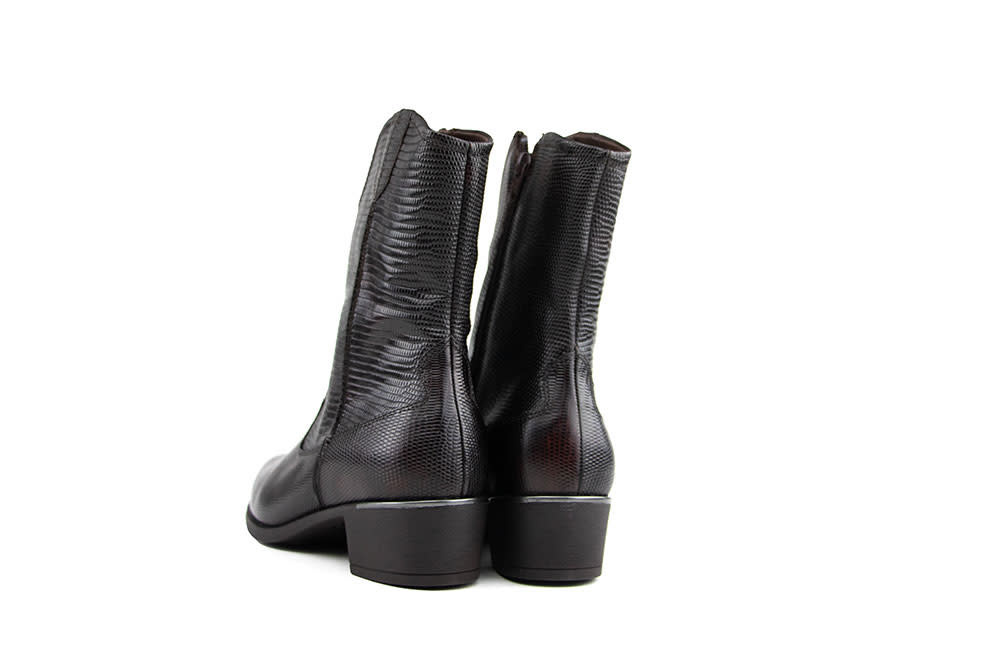 Durea Western Boot Cognac Print
