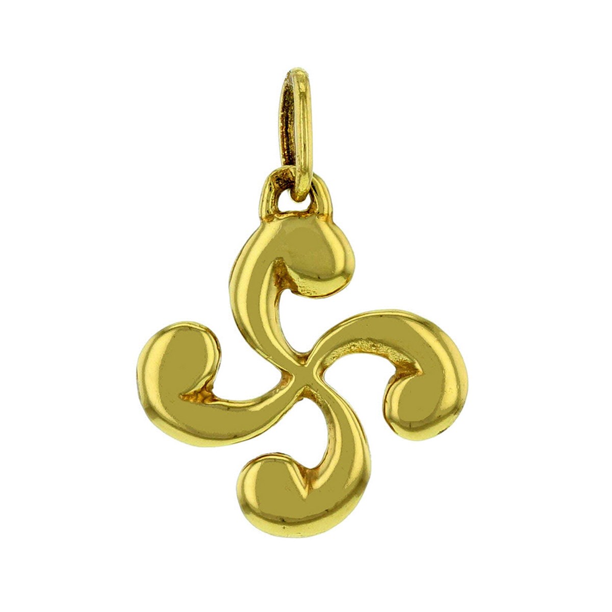 Pendentif croix basque or jaune 9 carats 20mm