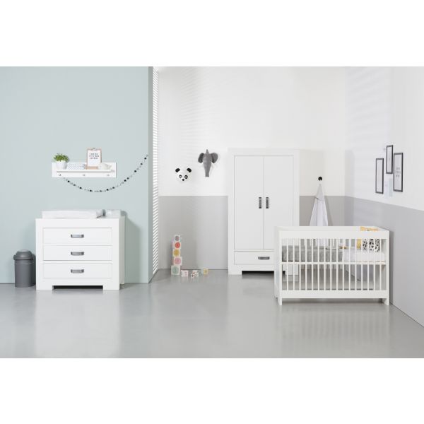 Kidsmill Brent Babykamer Wit | Bed 60 x 120 cm   Commode