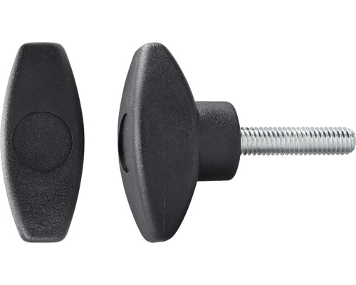 Vleugelgreepschroef Ø 40 mm M6x16 zwart, 20 stuks