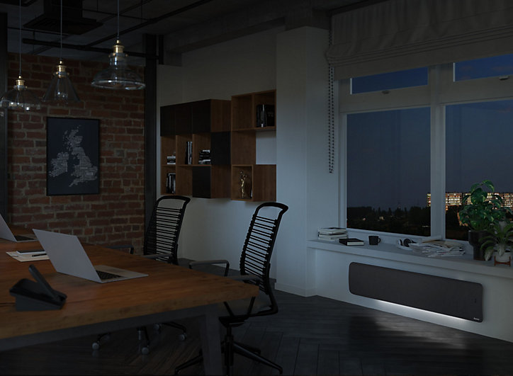 Radiateur électrique double coeur de chauffe lumineux Sauter Hekla anthracite 1500W Plinthe