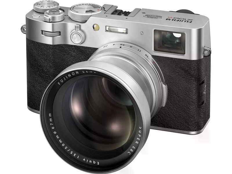 Fujifilm Fotokamera X100VI Silber Kompakte Digitalkamera mit anspruchsvollem Design und intuitiver Bedienbarkeit