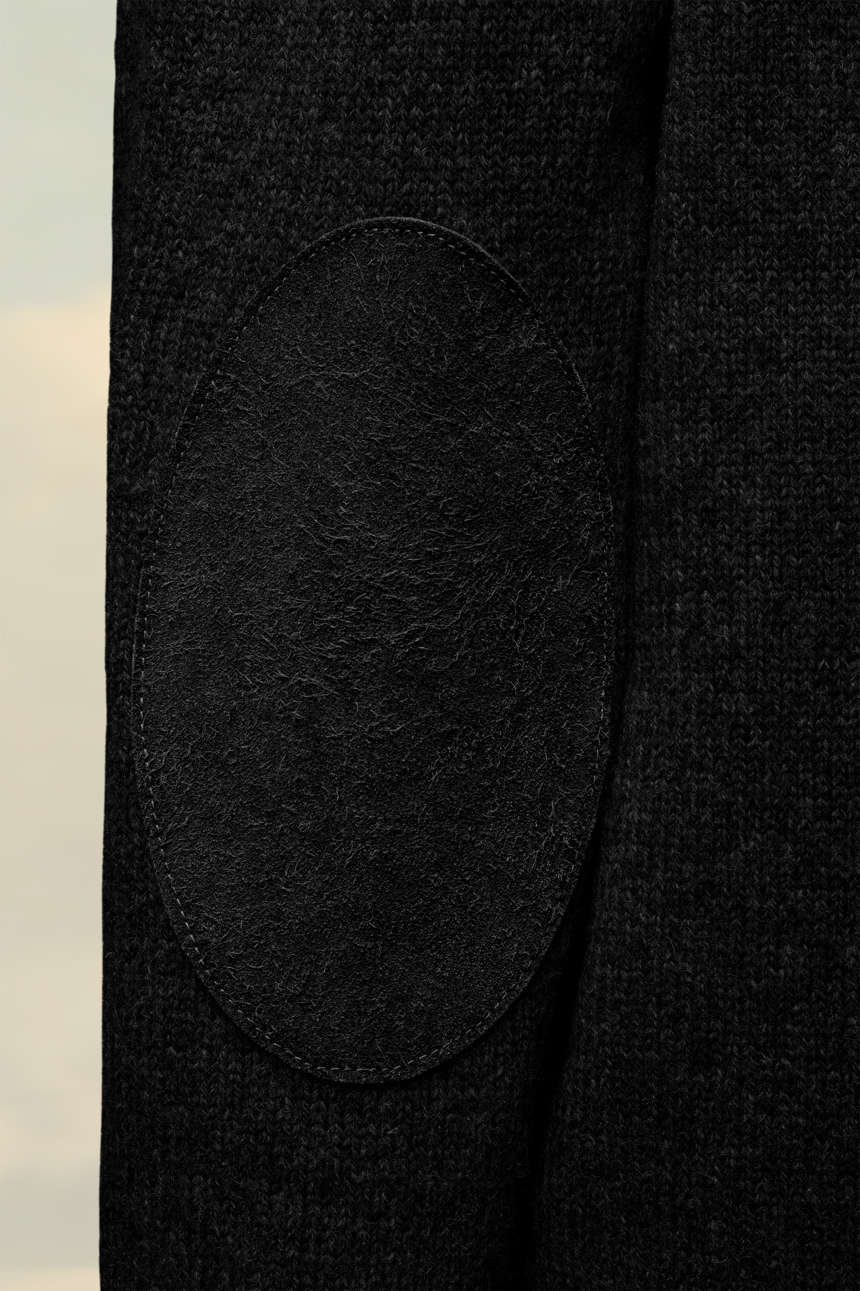 Cardigan avec coudières Noir