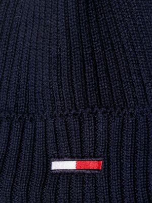 Gorro de malha canelada com estampa de bandeira