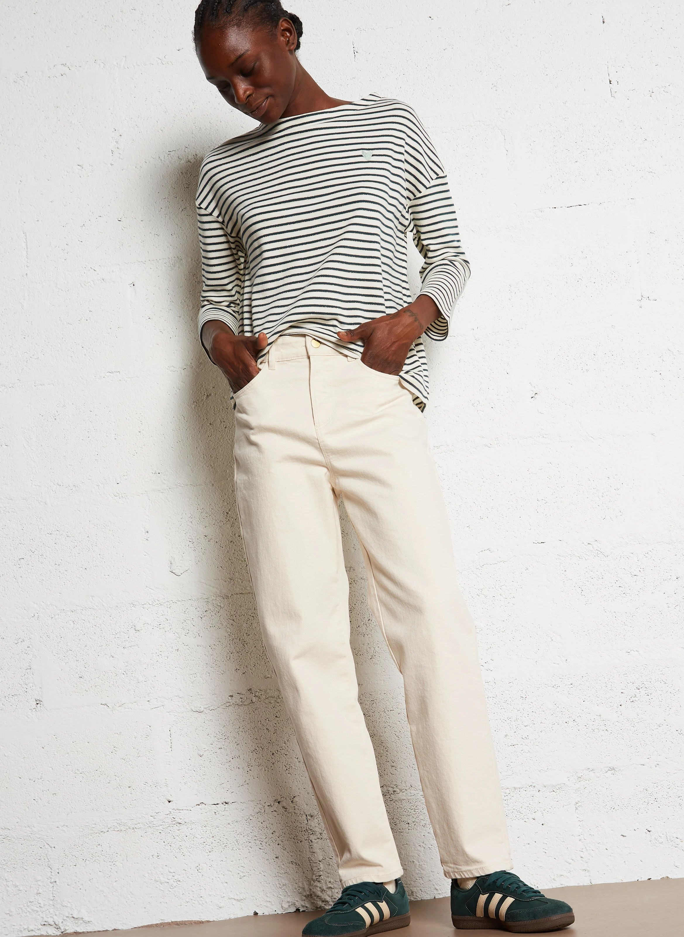Jean droit taille haute | Blanc