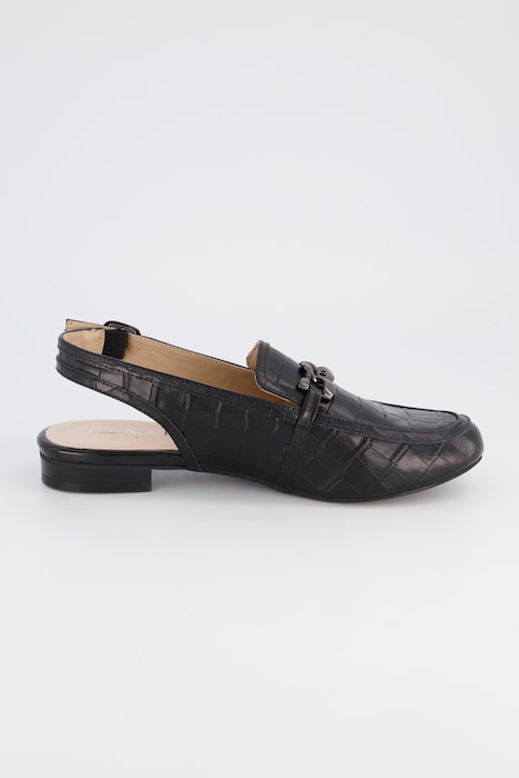 Leder-Mules, Kroko-Optik, Weite H