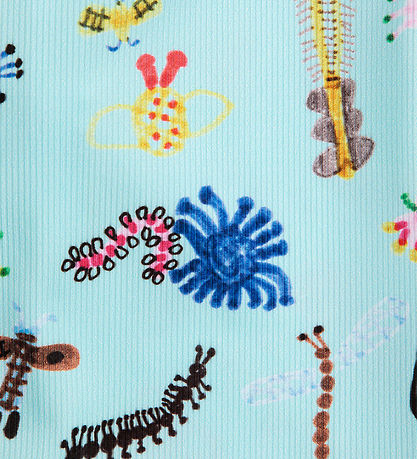 Bobo Choses Bådeheldragt - UV50+ - Funny Insects - Aqua Blue