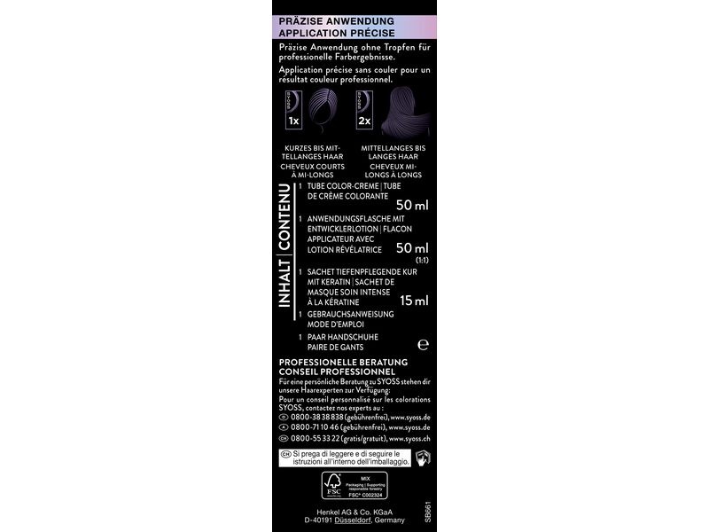 Syoss Haarcoloration 6-61 Caramel Gold Permanente Coloration mit Keratin für leuchtende Metallic-Reflexe