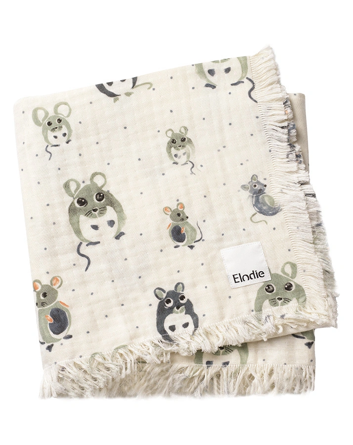 Mulldecke SOFT COTTON – FOREST MOUSE MAX (70x100) in weiß