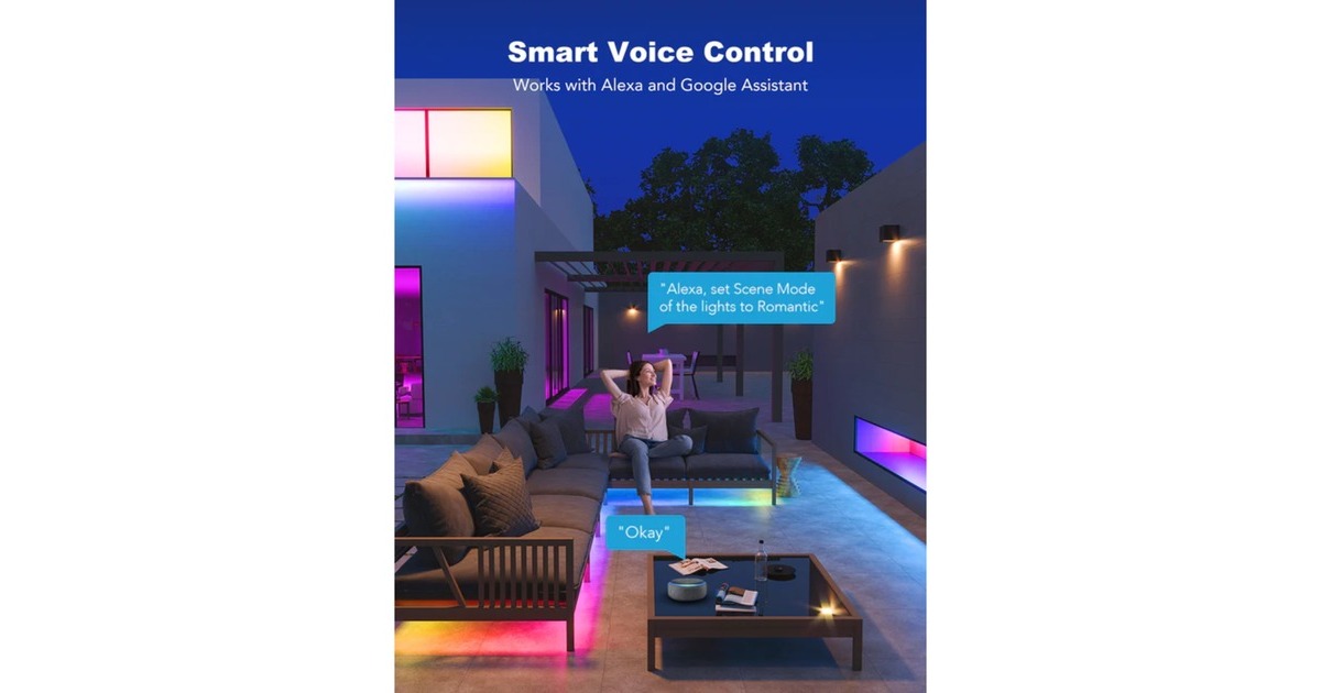 GoveeH6172 RGBIC-Wi-Fi Stripverlichting voor buiten ledstrip  (10 meter, RGBIC, Wifi, Bluetooth)