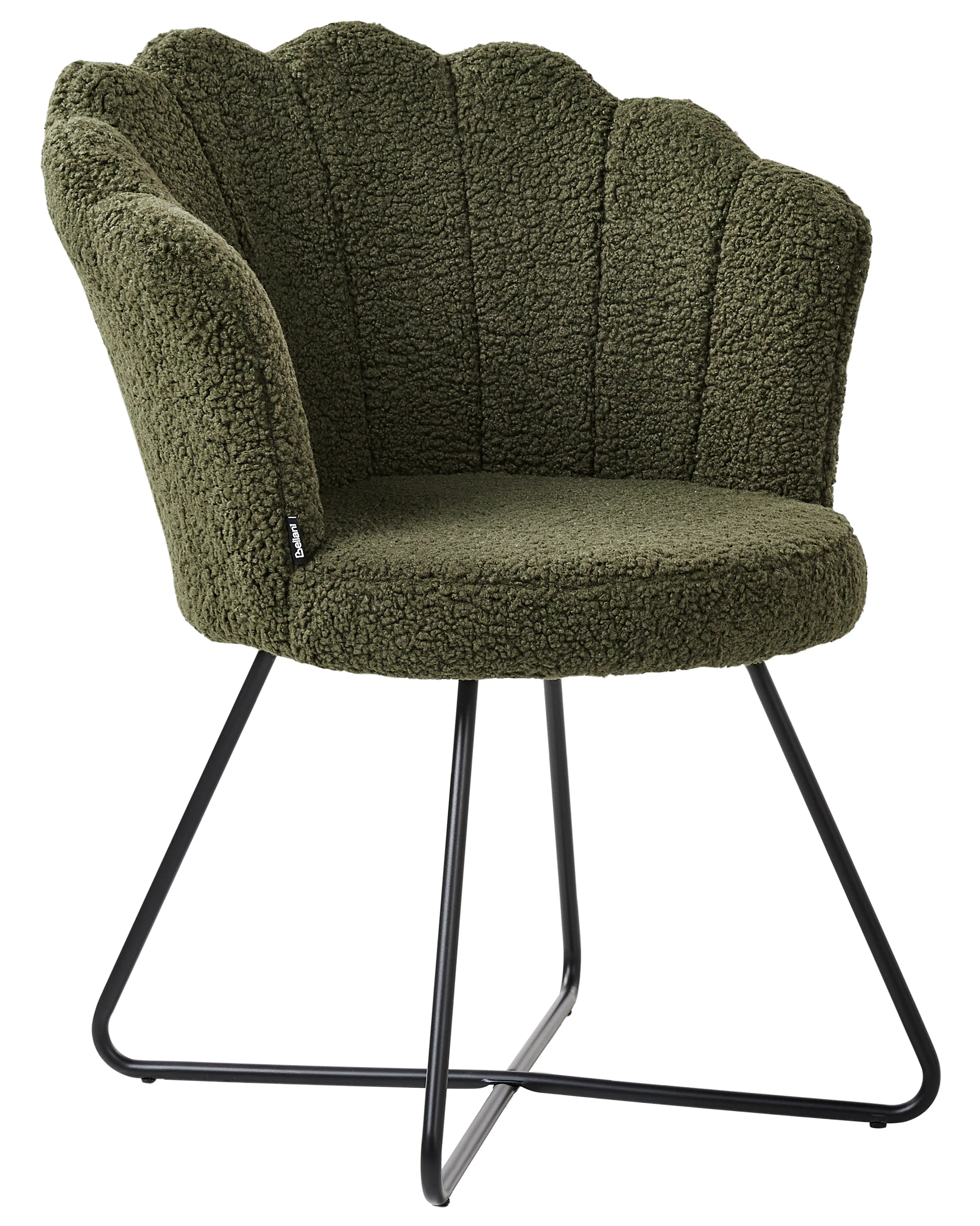 Fauteuil LOVELOCK Bouclé Donkergroen