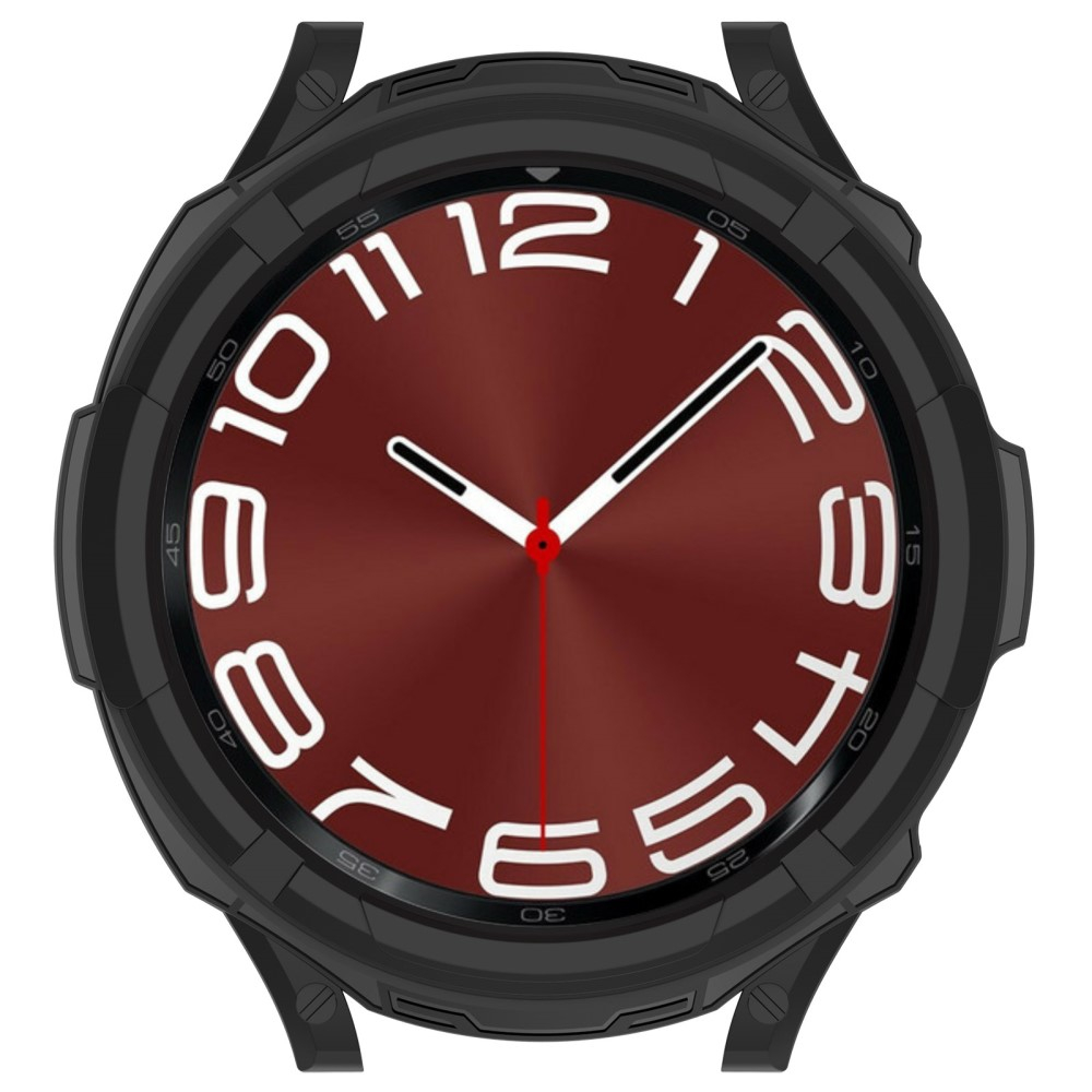 Samsung Galaxy Watch 6 Classic (43mm) Gummi Hülle Bumper mit Lünettenring - Schwarz