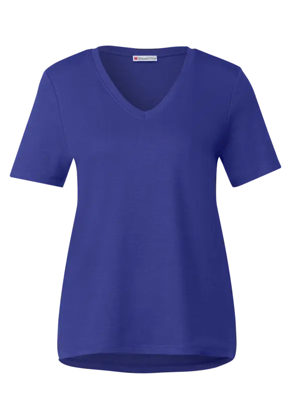 Basic V-Neck Shirt - intense royal blue