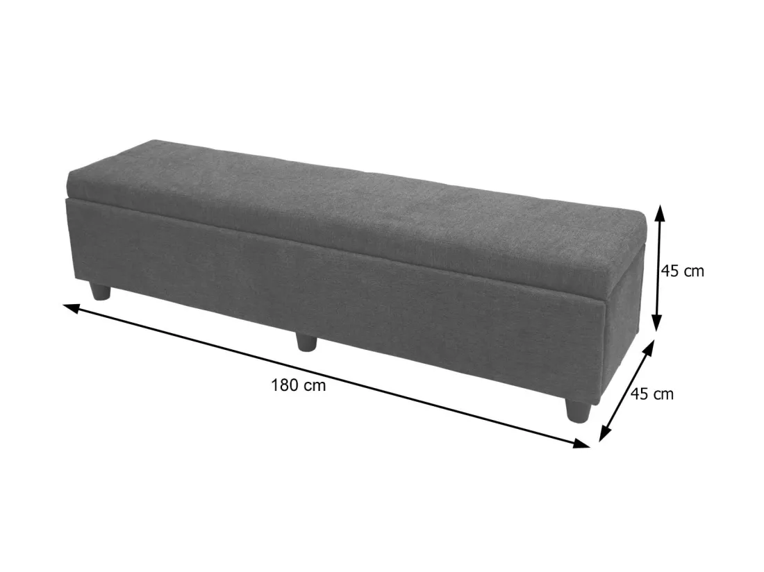 Coffre de rangement Kriens XXL, aspect daim