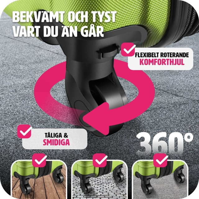 Kufferter, sæt med 4 dele