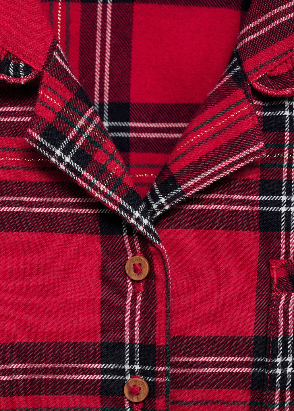 Mango Kids geruite pyama rood/zwart/wit