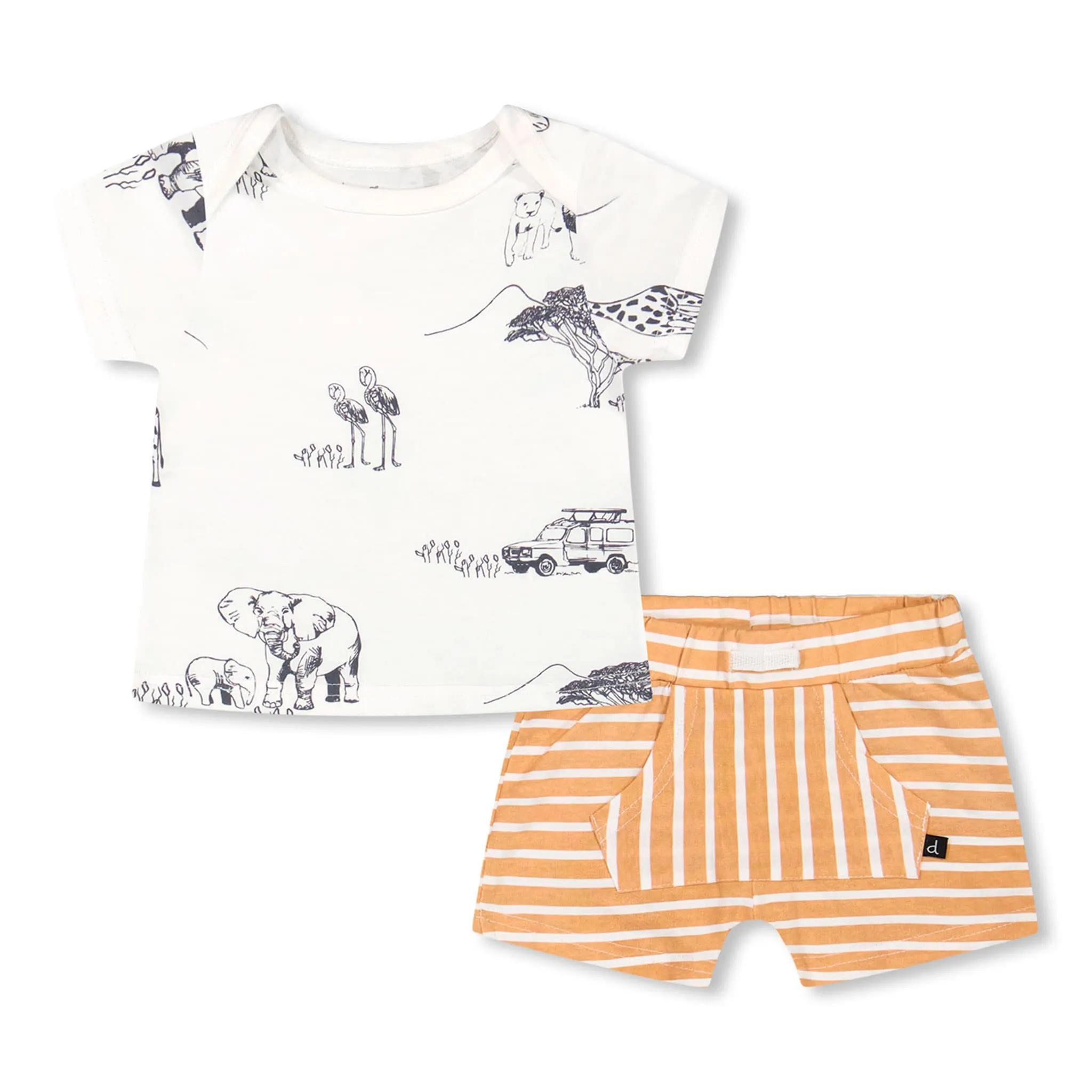 Deux par Deux Ensemble Short Safari 3-24mois