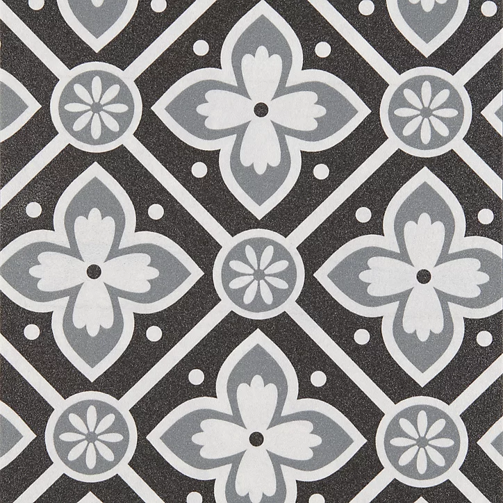 Rouleau PVC Gerflor Saloon Alma blanc et noir (vendu au m²)