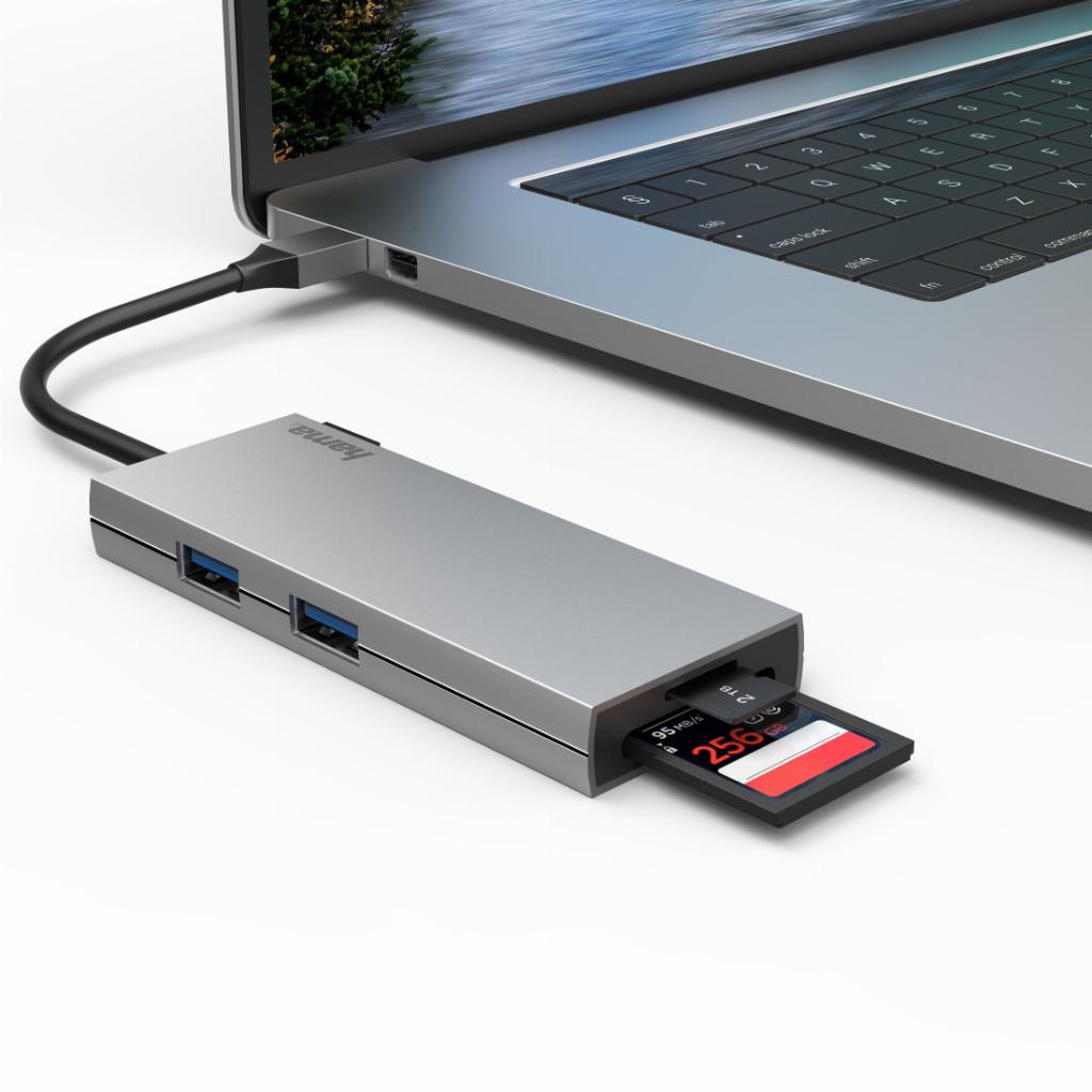 Hama 00200110 interface hub USB 3.2 Gen 1 (3.1 Gen 1) Type-C 5000 Mbit/s Grijs