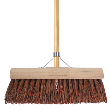 Bezem natuurvezel 45 cm met steel 160 cm