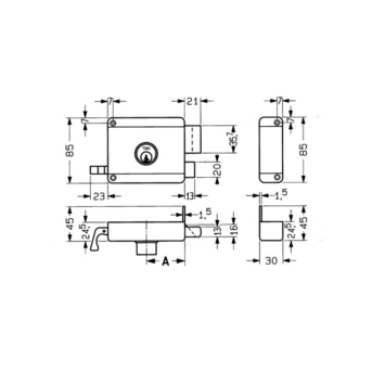 Yale Oplegslot met Buitencilinder Los Grijs Gelakt 615-50mm