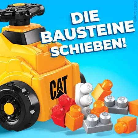Mattel Mega Bloks CAT Rutschfahrzeug, Bauspielzeug für Kleinkinder