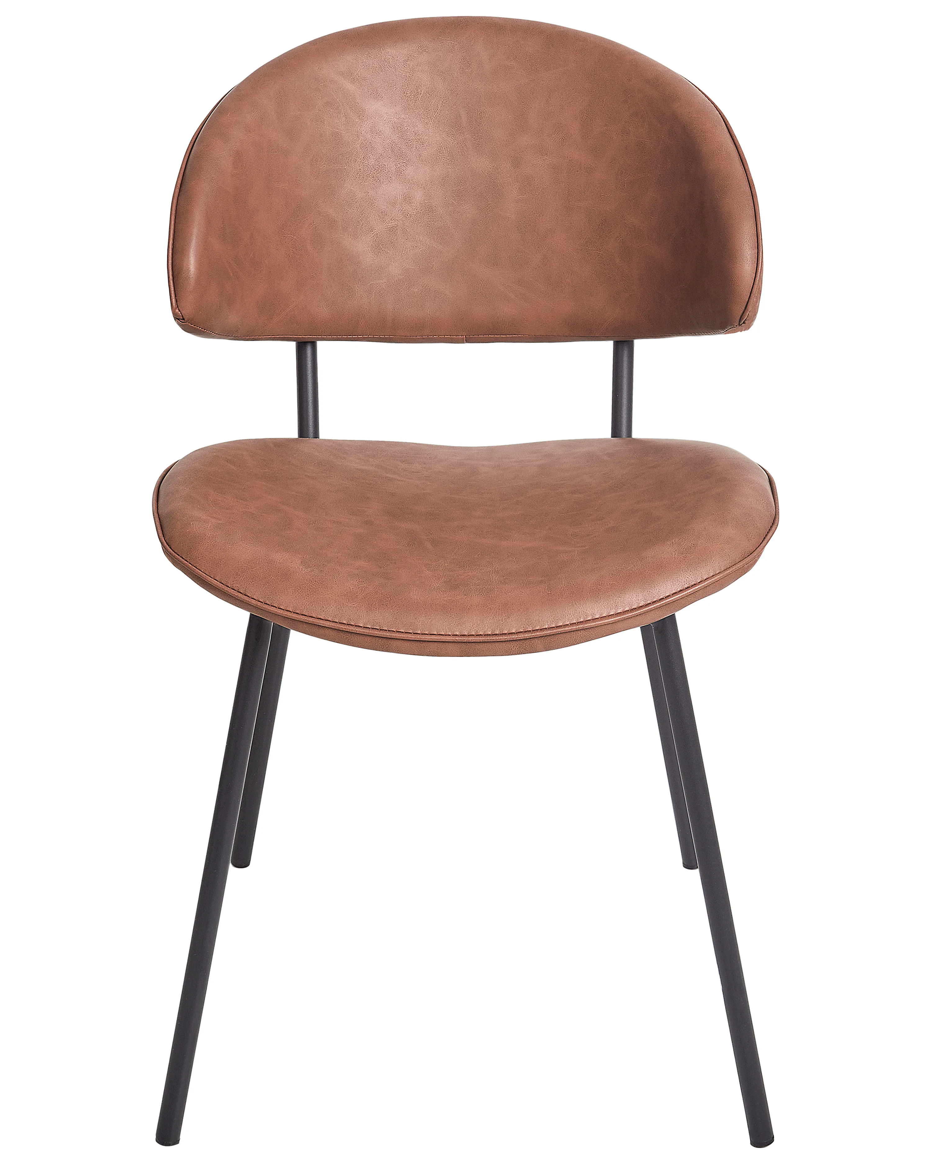 Set van 2 eetkamerstoelen KIANA Kunstleer Bruin