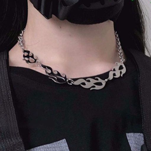 Malikasa - Set van 3: Vlammenlegering Oorbel + Choker + Kettingverlenger