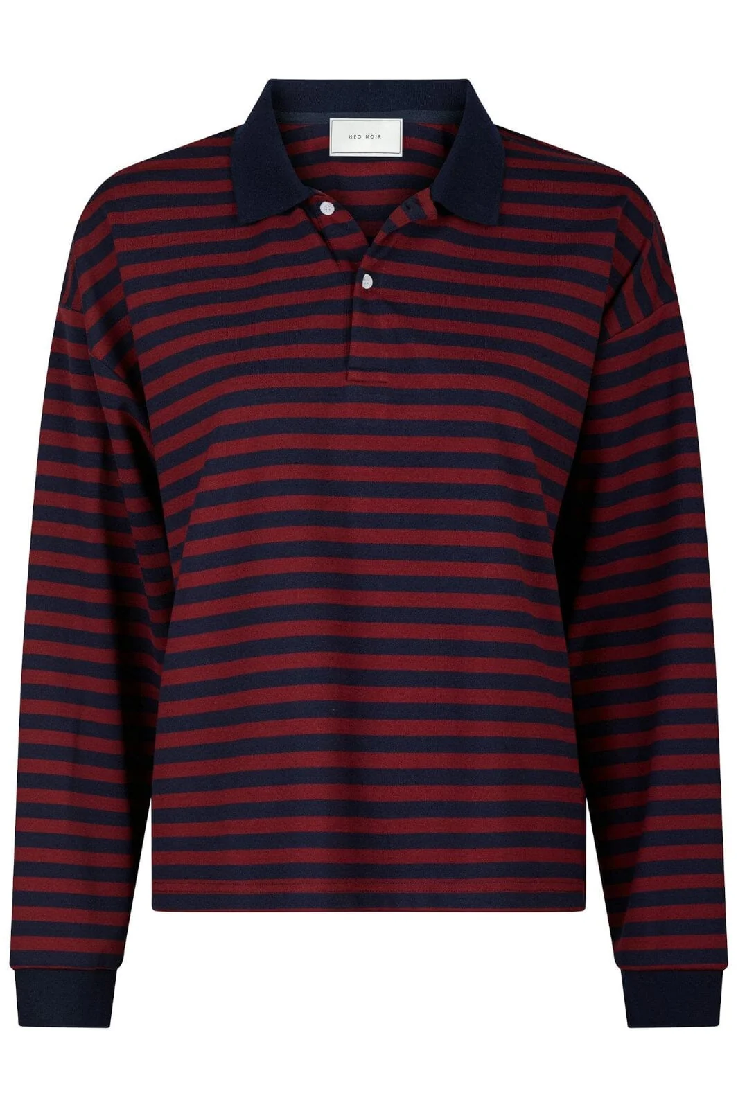 Neo Noir Sara Wide Stripe Polo Blouse 164258