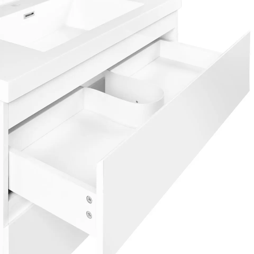 TOTA - Wandgemonteerd meubel met wasbak - Wit - MDF