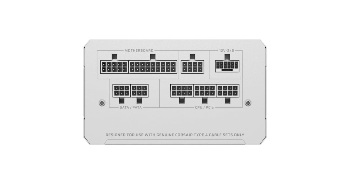 CorsairRM1000e (2025) White modulaire 1000 watt voeding   (Wit, 2x 12V-2x6, 2x PCIe)
