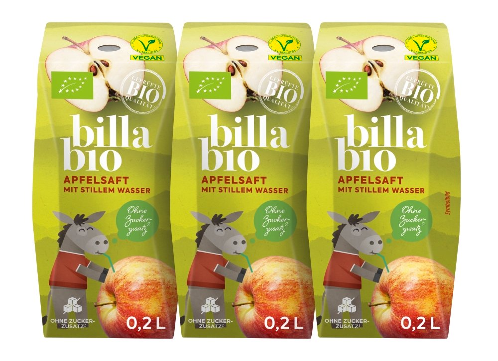 BILLA Bio Apfelsaft mit stillem Wasser