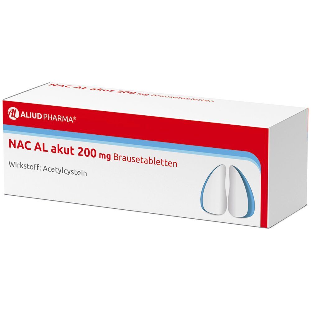 NAC AL akut 200 mg Brausetabletten zur Erleichterung des Abhustens bei erkältungsbedingter Bronchitis (Schleimlöser)