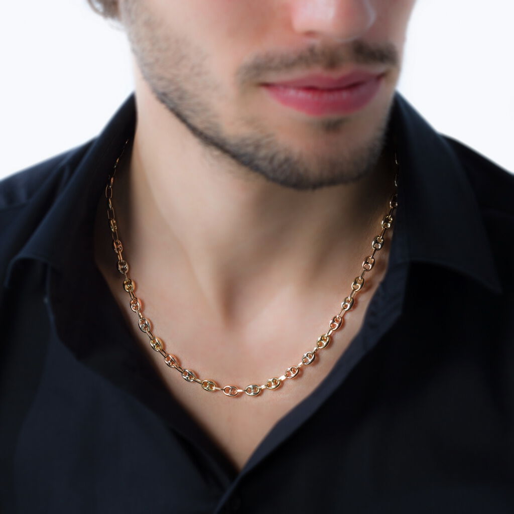 Collier Dami Maille Grain De Cafe Or Tricolore
