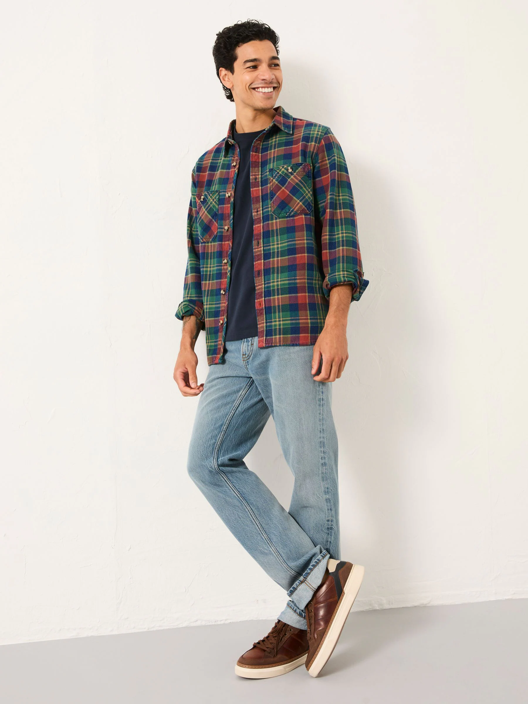 Veelkleurig - FatFace Long Sleeve Buffalo Check Shirt