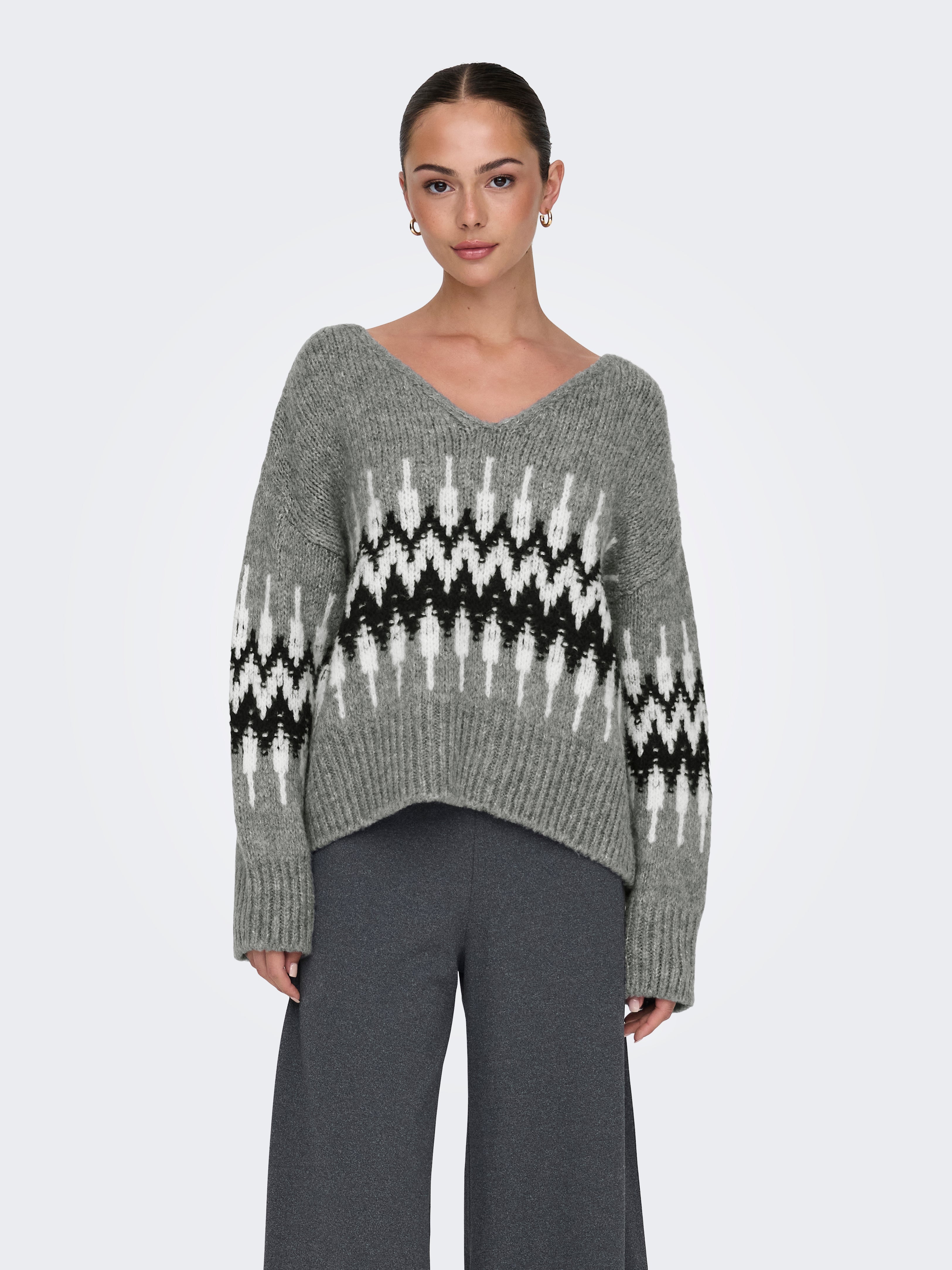 JDYDINEA Strickpullover Medium Grey Melange